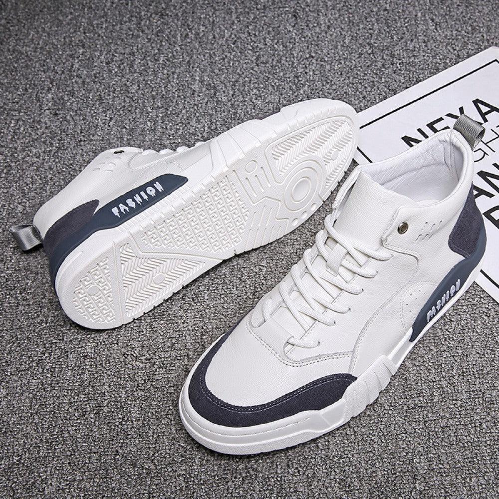 New Men's Casual Thick-Soled Trend Sports Leather Shoes