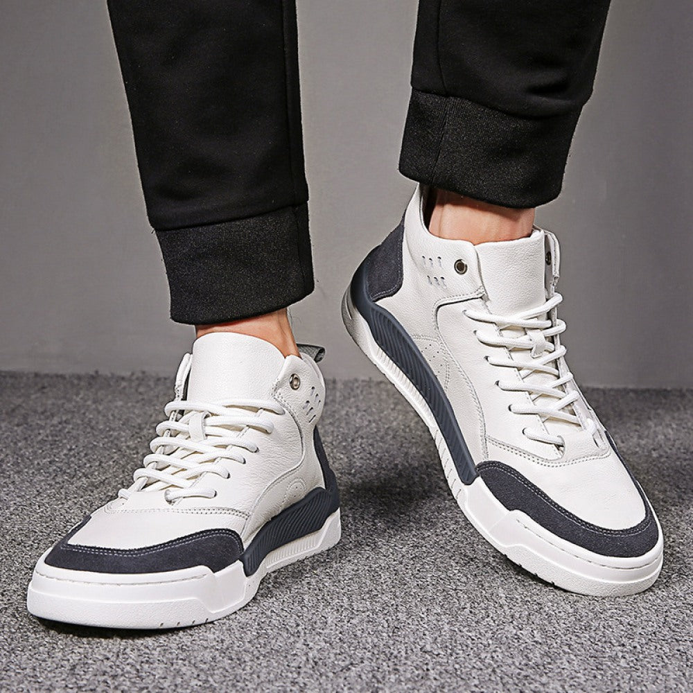 New Men's Casual Thick-Soled Trend Sports Leather Shoes