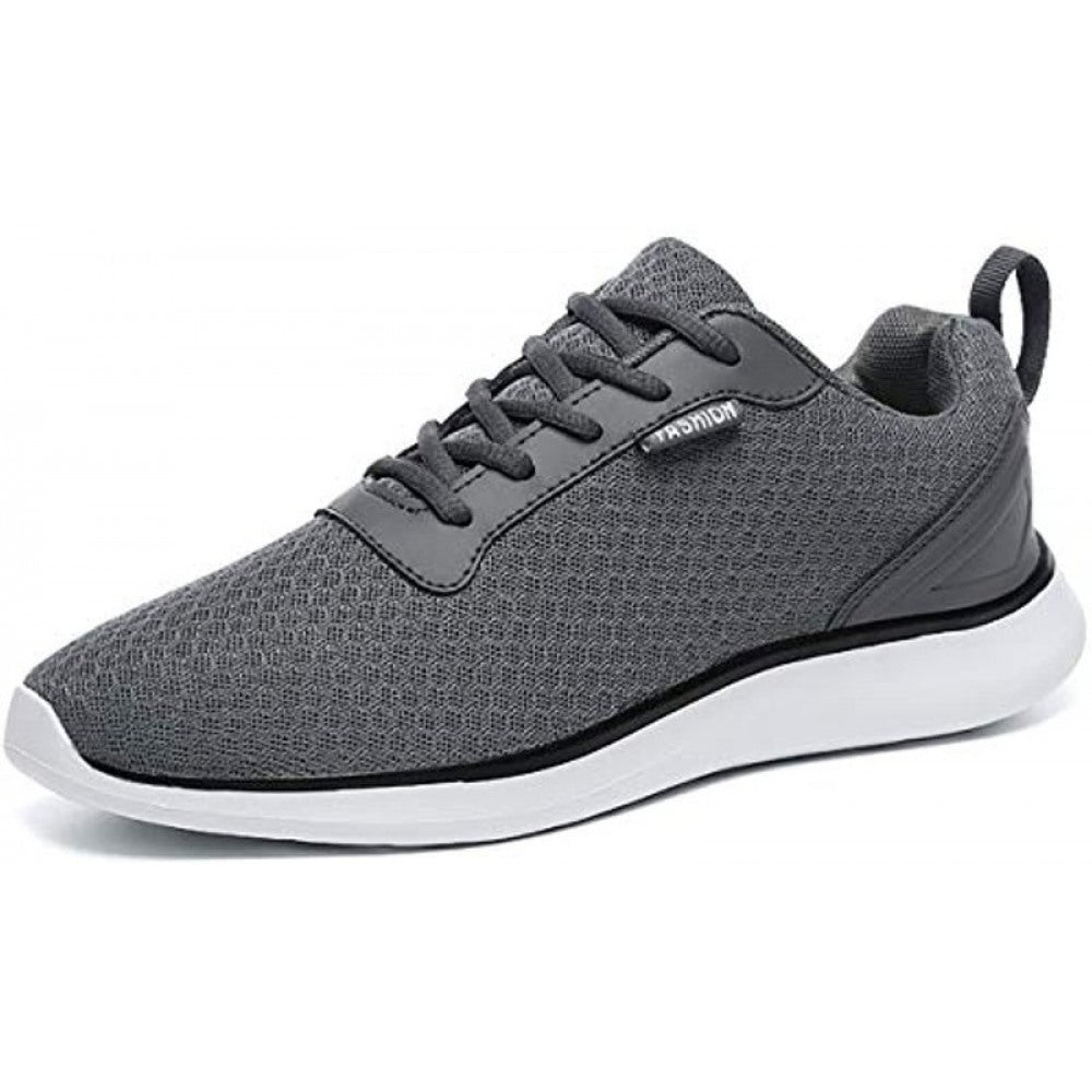 Men's Breathable Mesh Dark Grey Lightweight Athletic Running Shoes