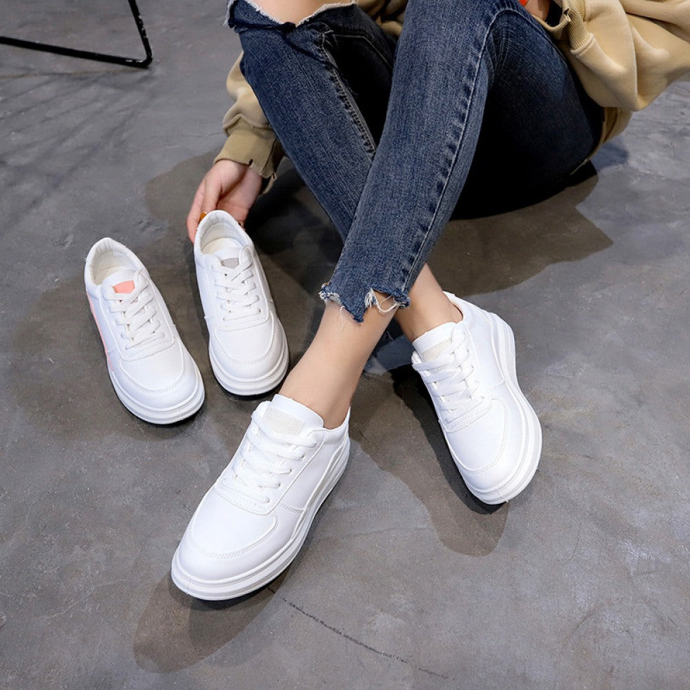 Women's Breathable Leather Thick-Soled Casual Shoes