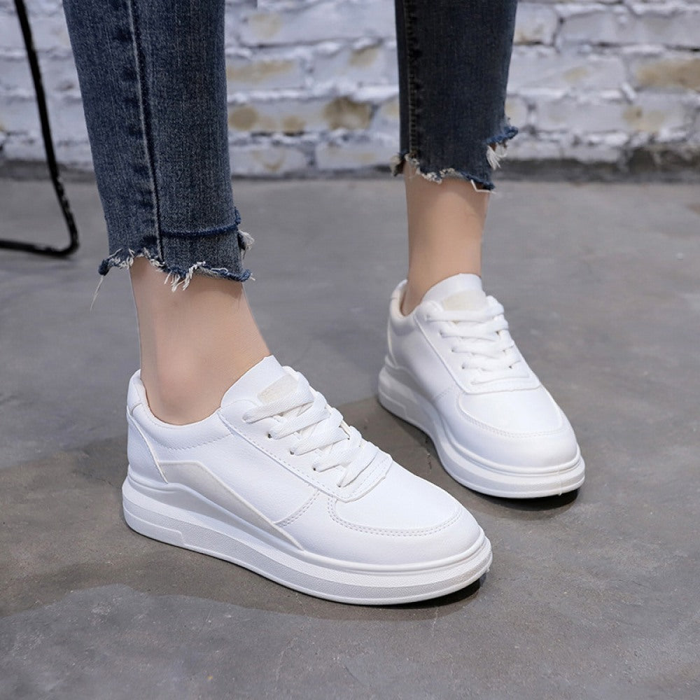 Women's Breathable Leather Thick-Soled Casual Shoes